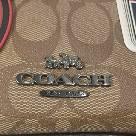 Coach Brown Signature Canvas Toiletry Pouch with Star Wars Patches - Picture 2 of 8